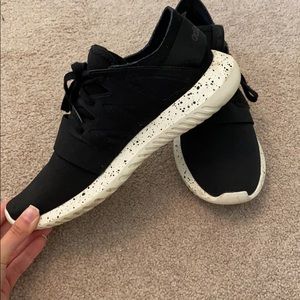 Black Adidas Sneakers with Speckled Bottom